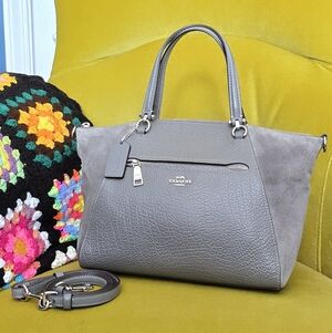 Coach Gray Suede Prairie Satchel (79999)